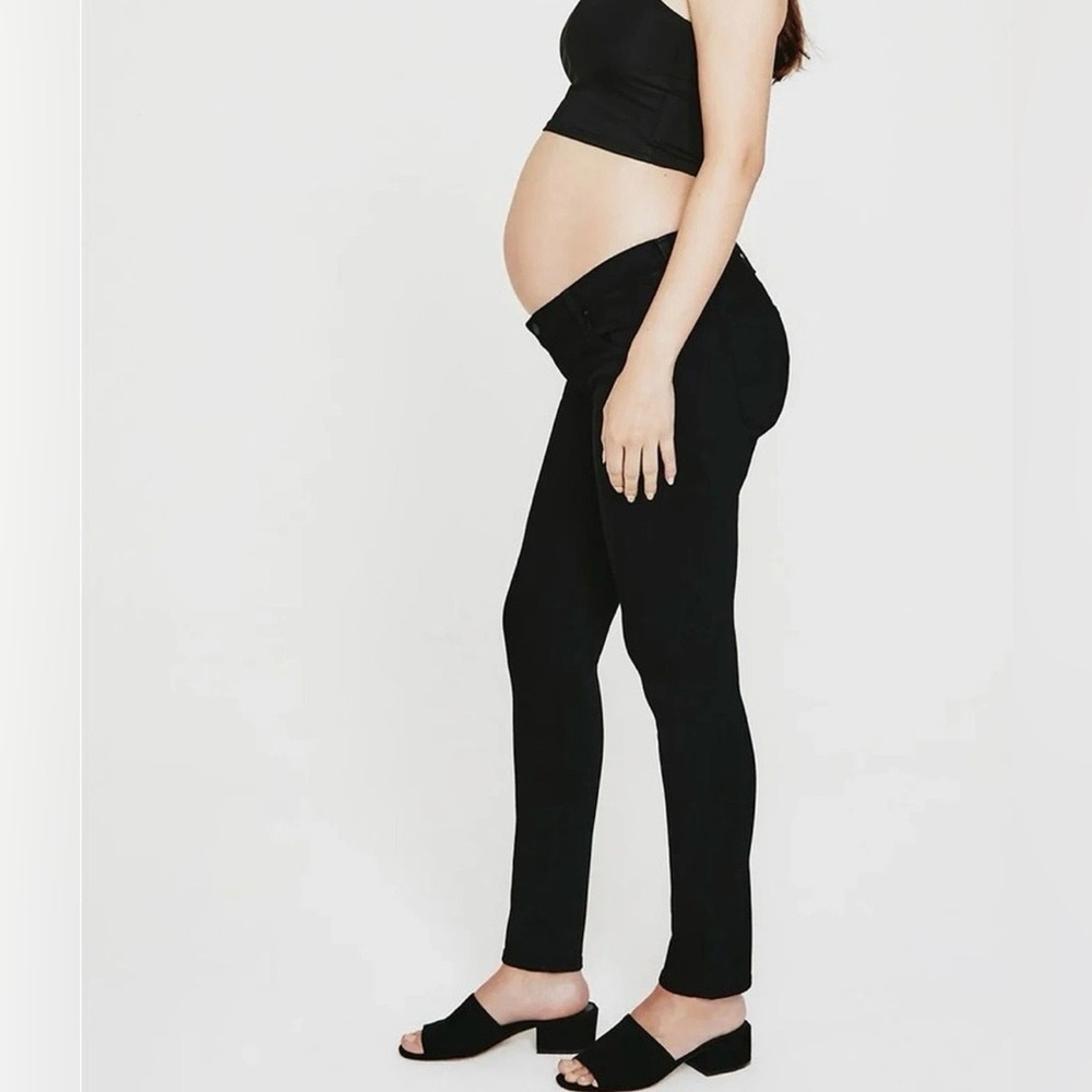 AG‎ Adriano Goldschmied Maternity Prima Cigarette Leg Jeans in Black Size 29